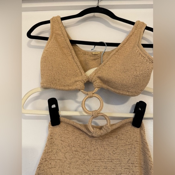 Cult Gaia Mert Dress- Tan Cutout Ring Backless Dress - Picture 4 of 14